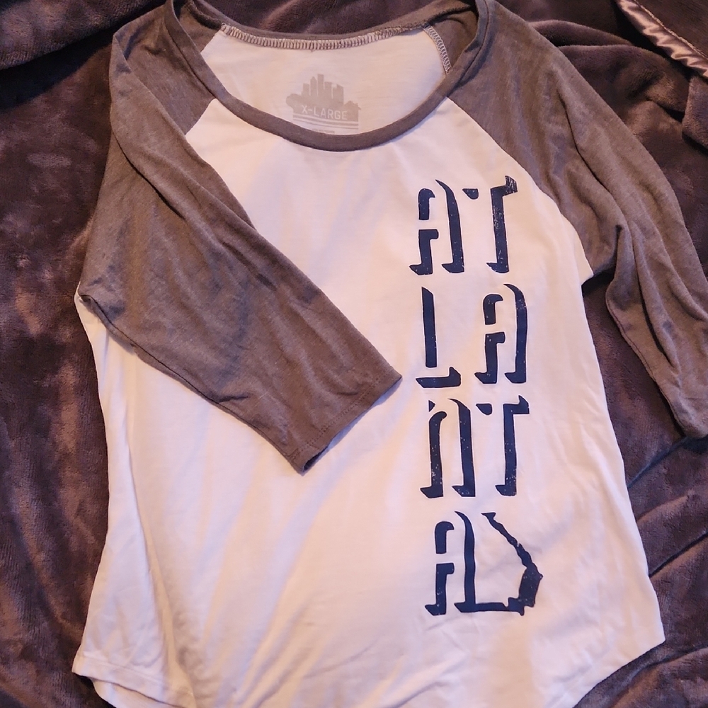 *New* Gray and White Atlanta Raglan Shirt